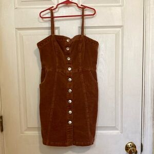 Brown Button-Down DenimDress